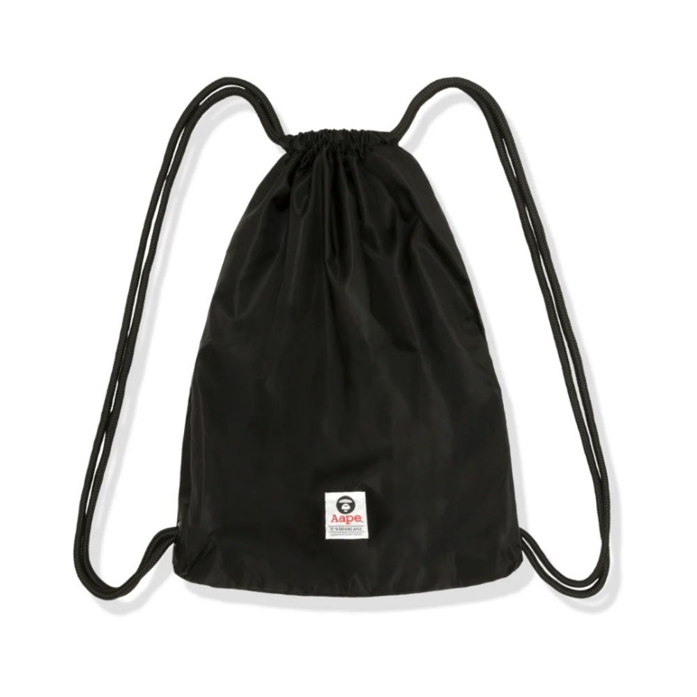 A  Aape Black Drawstring Bag